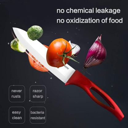 Ceramic knife, Ceramic kitchen Knife Set with Sheath Super Sharp Kitchen Knives 5inch Fruit Knife(Red)