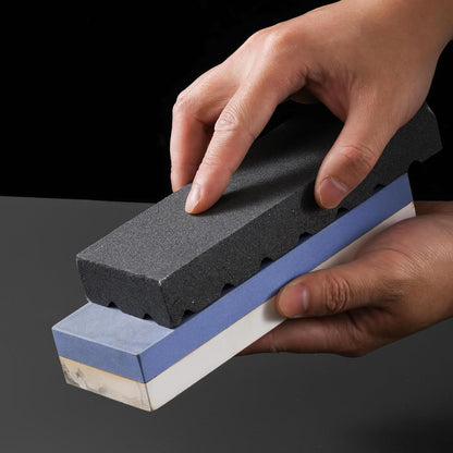 Dual Grit Coarse/Fine Flattening Stone Set - Two Sharpening Stones Flattener - Whetstone Fixer with Grooves for Re-Levelling Any Whet stones， Oil Stones， Waterstones