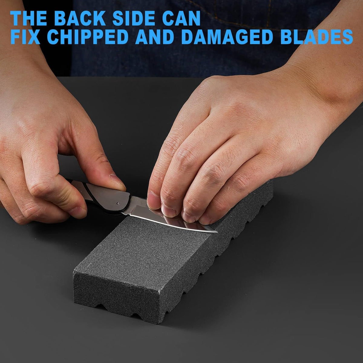 Dual Grit Coarse/Fine Flattening Stone Set - Two Sharpening Stones Flattener - Whetstone Fixer with Grooves for Re-Levelling Any Whet stones， Oil Stones， Waterstones