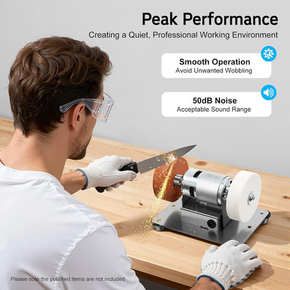 Mini Belt Sander, 96W Electric Benchtop Sander, 7 Adjustable Speed Bench Knife Sharpener, Multi Function Grinder Sanding Machine for Metal Working DIY, Knife Sharpening