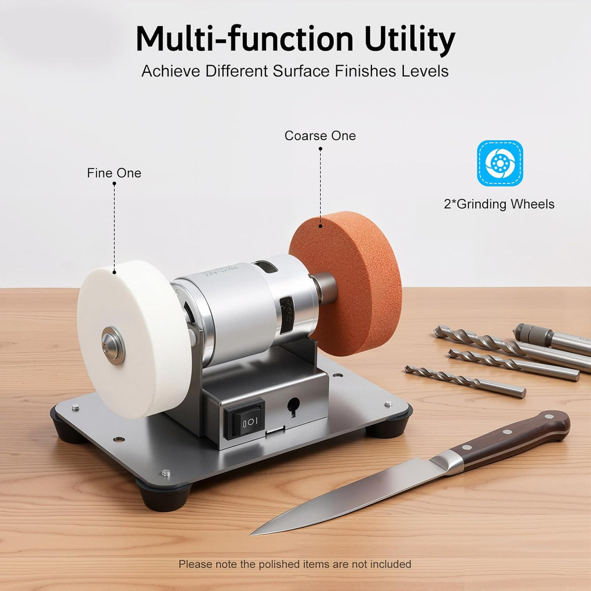 Mini Belt Sander, 96W Electric Benchtop Sander, 7 Adjustable Speed Bench Knife Sharpener, Multi Function Grinder Sanding Machine for Metal Working DIY, Knife Sharpening