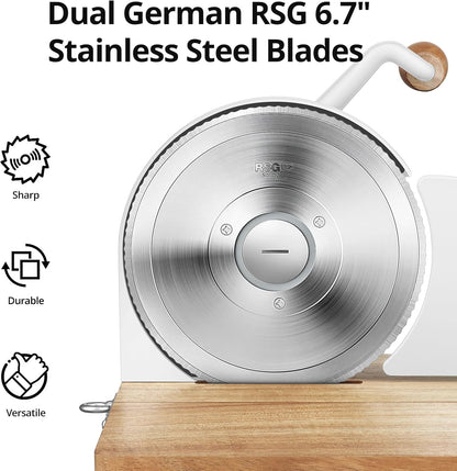 Foldable Manual Bread Slicer, 2 German RSG Blades for Homemade Sourdough