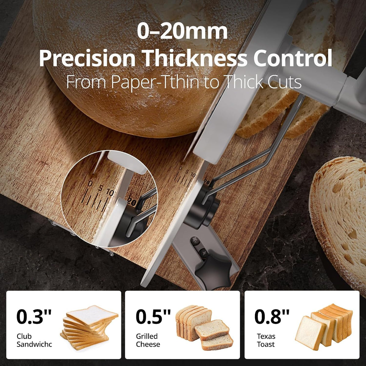 Foldable Manual Bread Slicer, 2 German RSG Blades for Homemade Sourdough