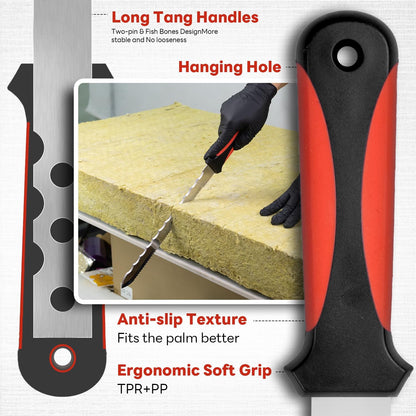 Insulation Knife - Sod Cutter Knife: stainless steel 11.14-Inch sharp blade, double side utility Lawn Repair Saw with Nylon Sheath