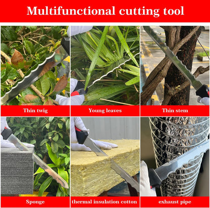 Insulation Knife - Sod Cutter Knife: stainless steel 11.14-Inch sharp blade, double side utility Lawn Repair Saw with Nylon Sheath
