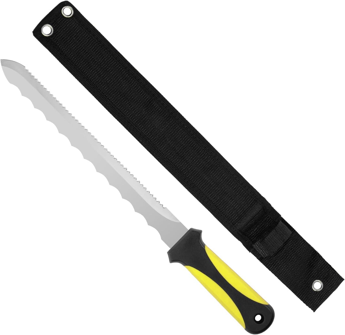 Insulation Knife - Sod Cutter Knife: stainless steel 11.14-Inch sharp blade, double side utility Lawn Repair Saw with Nylon Sheath