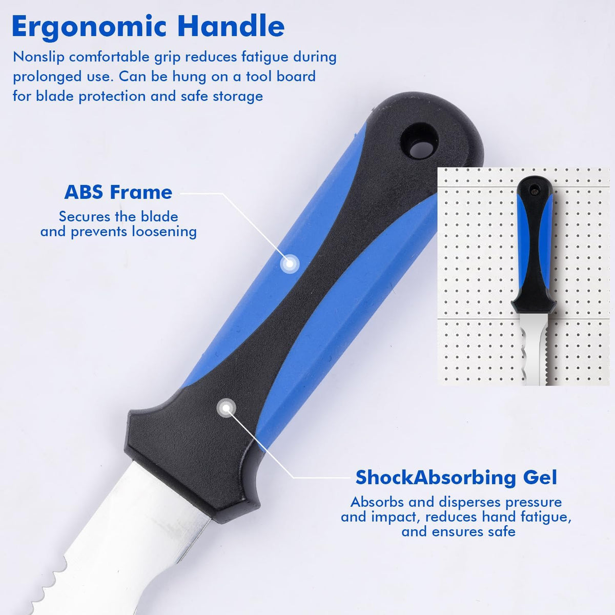 Insulation Knife - Sod Cutter Knife: stainless steel 11.14-Inch sharp blade, double side utility Lawn Repair Saw with Nylon Sheath