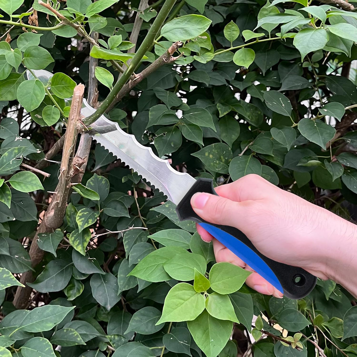 Insulation Knife - Sod Cutter Knife: stainless steel 11.14-Inch sharp blade, double side utility Lawn Repair Saw with Nylon Sheath