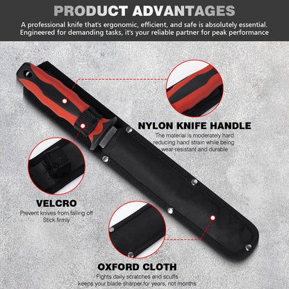 Insulation Knife - Sod Cutter Knife: stainless steel 11.14-Inch sharp blade, double side utility Lawn Repair Saw with Nylon Sheath