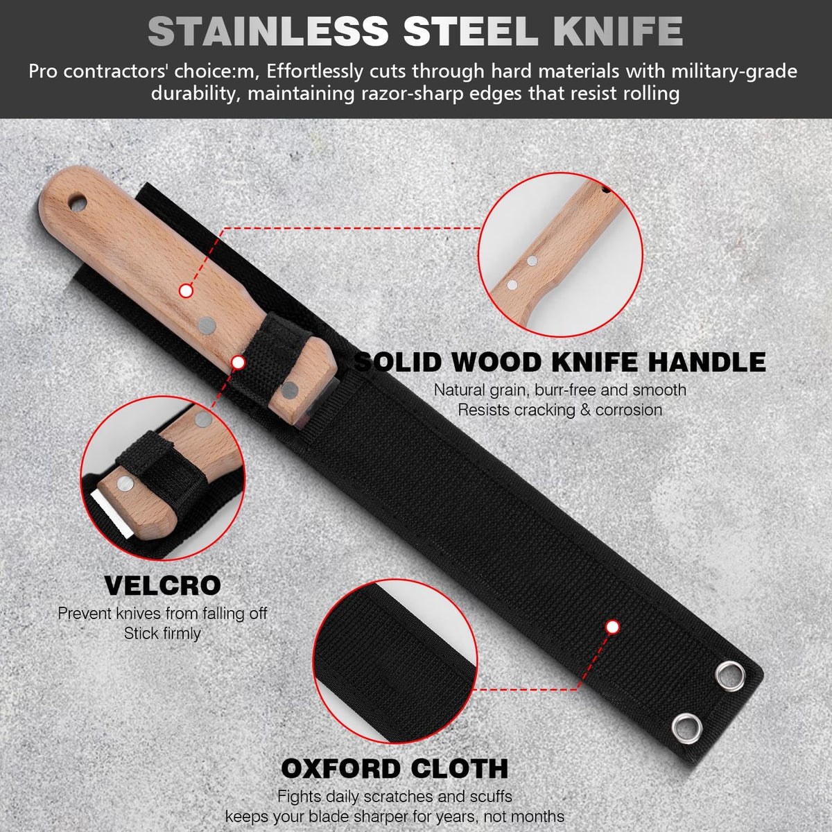 Insulation Knife - Sod Cutter Knife: stainless steel 11.14-Inch sharp blade, double side utility Lawn Repair Saw with Nylon Sheath