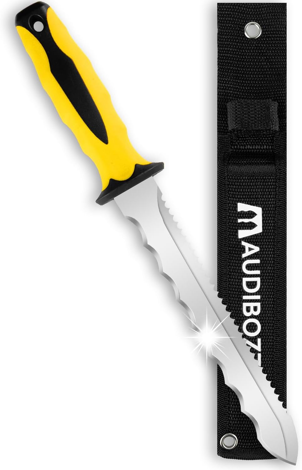 Insulation Knife - Sod Cutter Knife: stainless steel 11.14-Inch sharp blade, double side utility Lawn Repair Saw with Nylon Sheath