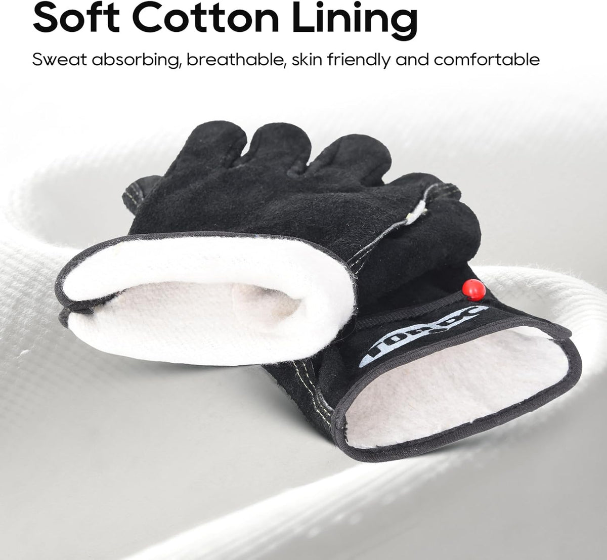 Welding Gloves 16-Inch 932°F Heat Resistant Leather for MIG, Stick | Foil Layer, 1.2 mm Cowhide, Kevlar Stitching and Cotton Lining; Cuff Protects Forearms for Fireplace, Grill and Stove Use