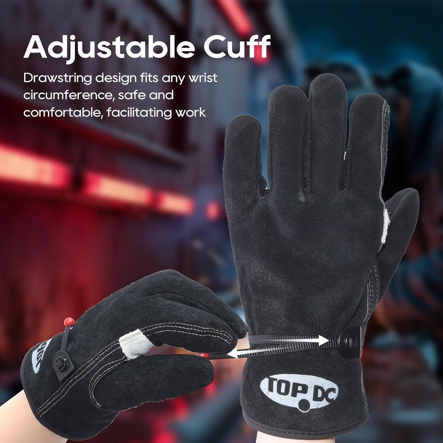 Welding Gloves 16-Inch 932°F Heat Resistant Leather for MIG, Stick | Foil Layer, 1.2 mm Cowhide, Kevlar Stitching and Cotton Lining; Cuff Protects Forearms for Fireplace, Grill and Stove Use