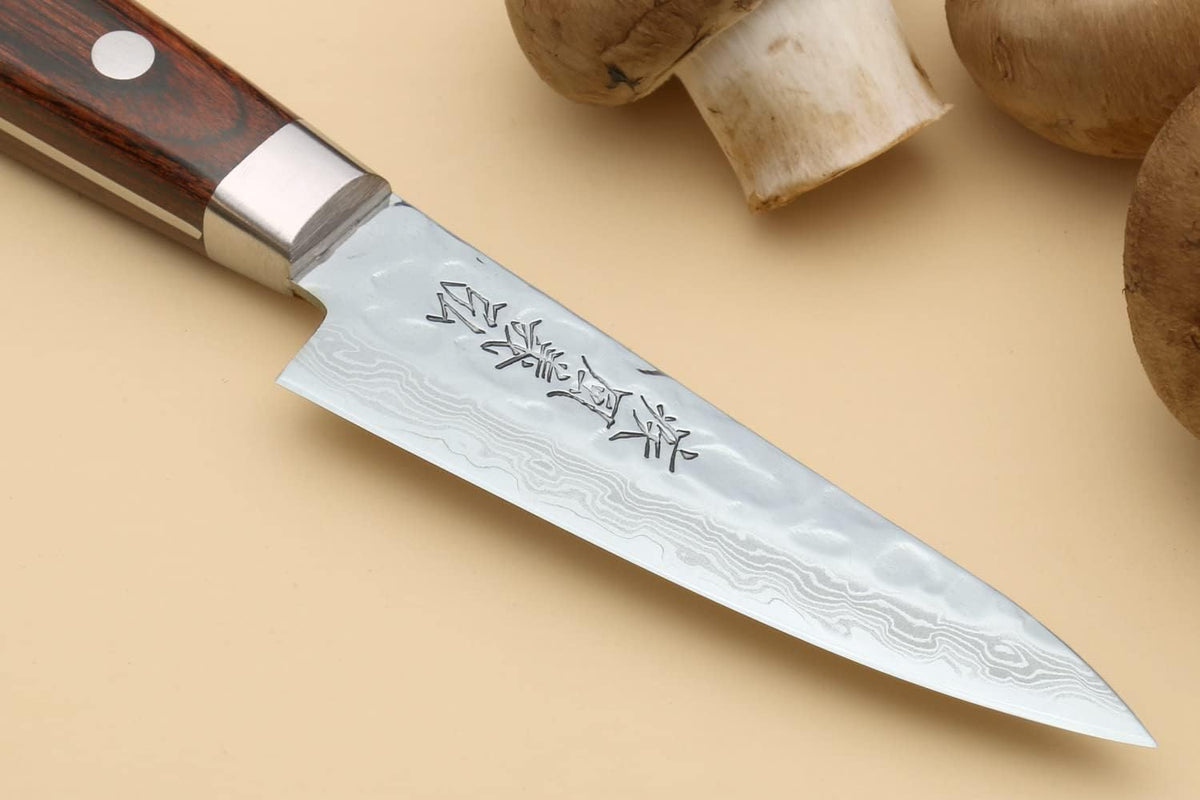 Yoshihiro VG10 16 Layer Hammered Damascus Stainless Steel Gyuto 9.5'' (240mm) Japanese Chefs Knife & Petty Utility Knife 5.3'' (135mm) SET