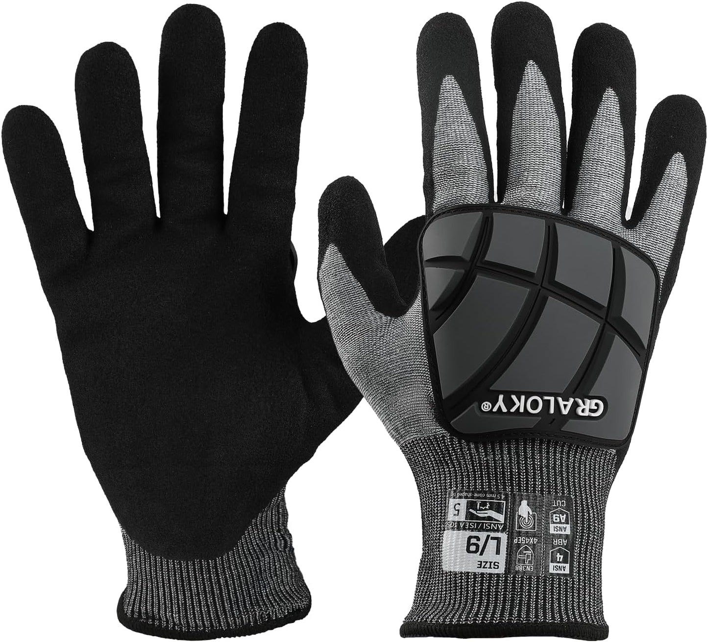 Safety Work Gloves,Level 5 Puncture Resistant,Impact Gloves | A9 Cut Resistant Gloves,Heavy Duty Work Gloves
