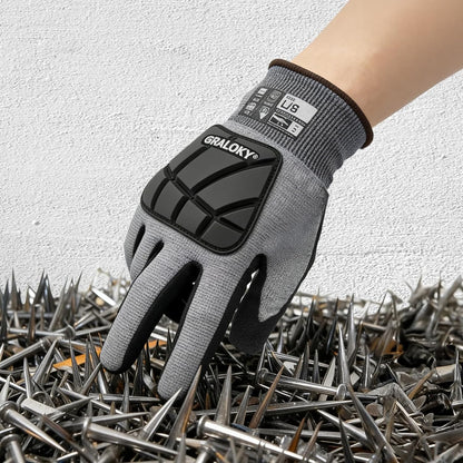 Safety Work Gloves,Level 5 Puncture Resistant,Impact Gloves | A9 Cut Resistant Gloves,Heavy Duty Work Gloves