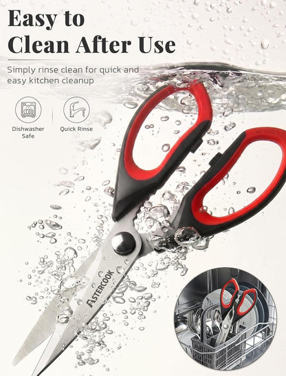 Kitchen Scissors 3 Pack, Heavy Duty All Purpose Kitchen Shears for Food and Packaging, Stainless Steel Food Scissors for Meat, Poultry, Herbs and Vegetables, Dishwasher Safe