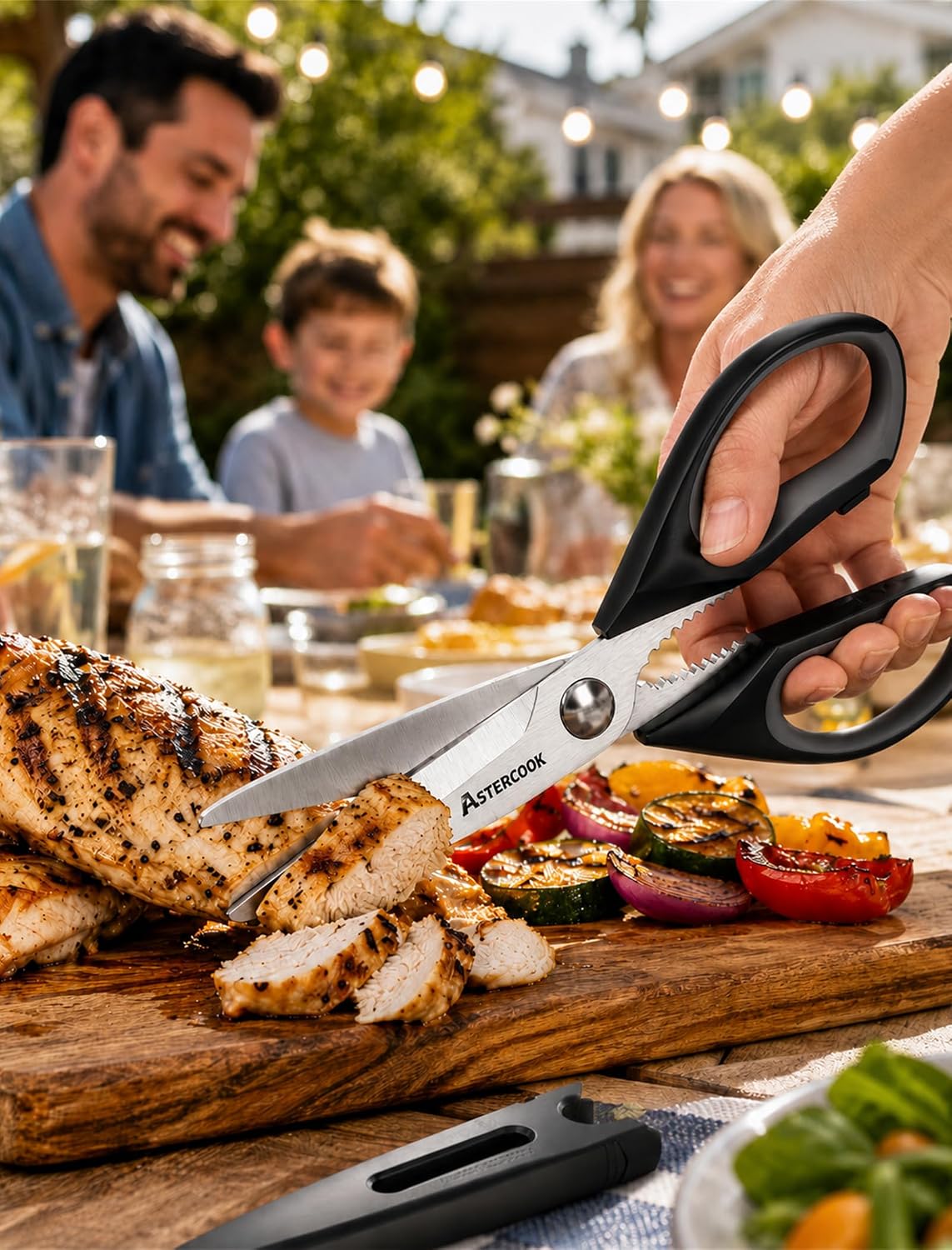 Kitchen Scissors 3 Pack, Heavy Duty All Purpose Kitchen Shears for Food and Packaging, Stainless Steel Food Scissors for Meat, Poultry, Herbs and Vegetables, Dishwasher Safe