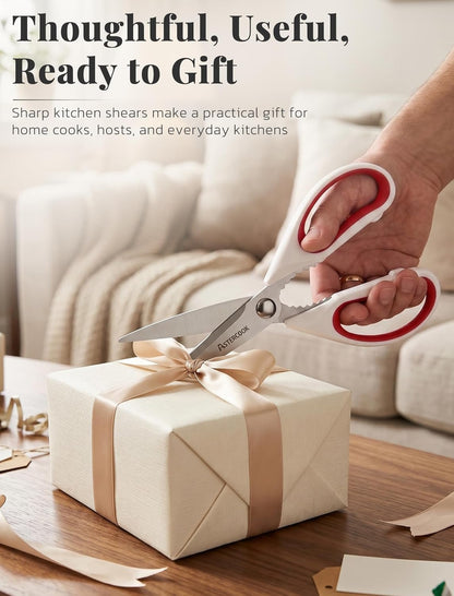 Kitchen Scissors 3 Pack, Heavy Duty All Purpose Kitchen Shears for Food and Packaging, Stainless Steel Food Scissors for Meat, Poultry, Herbs and Vegetables, Dishwasher Safe