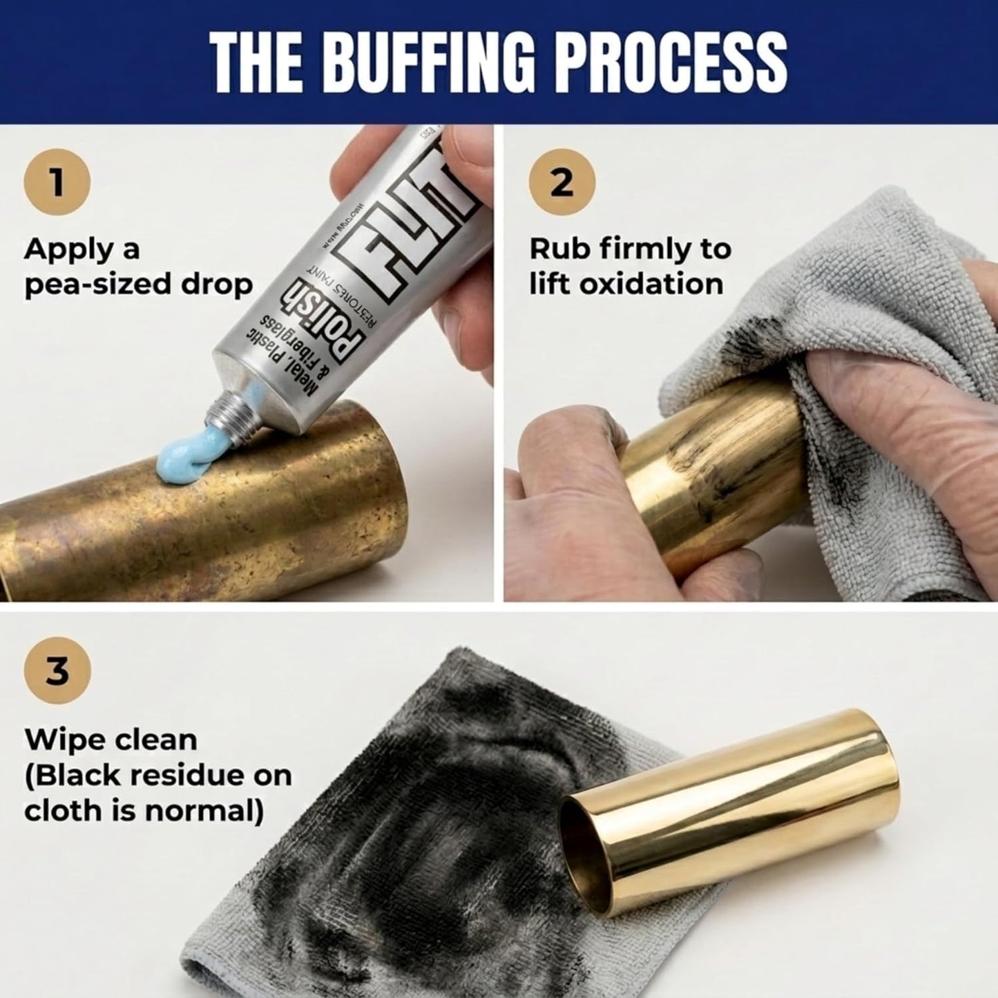 Flitz Metal Polish Paste - 5.29oz USA-Made Polish for Solid Chrome, Stainless Steel, & Aluminum - Non-Abrasive for Light Oxidation - Requires Manual Buffing - Not for Plated/Coated Surfaces (1 Pack)