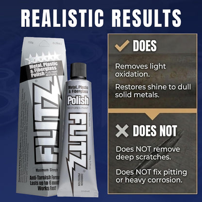 Flitz Metal Polish Paste - 5.29oz USA-Made Polish for Solid Chrome, Stainless Steel, & Aluminum - Non-Abrasive for Light Oxidation - Requires Manual Buffing - Not for Plated/Coated Surfaces (1 Pack)
