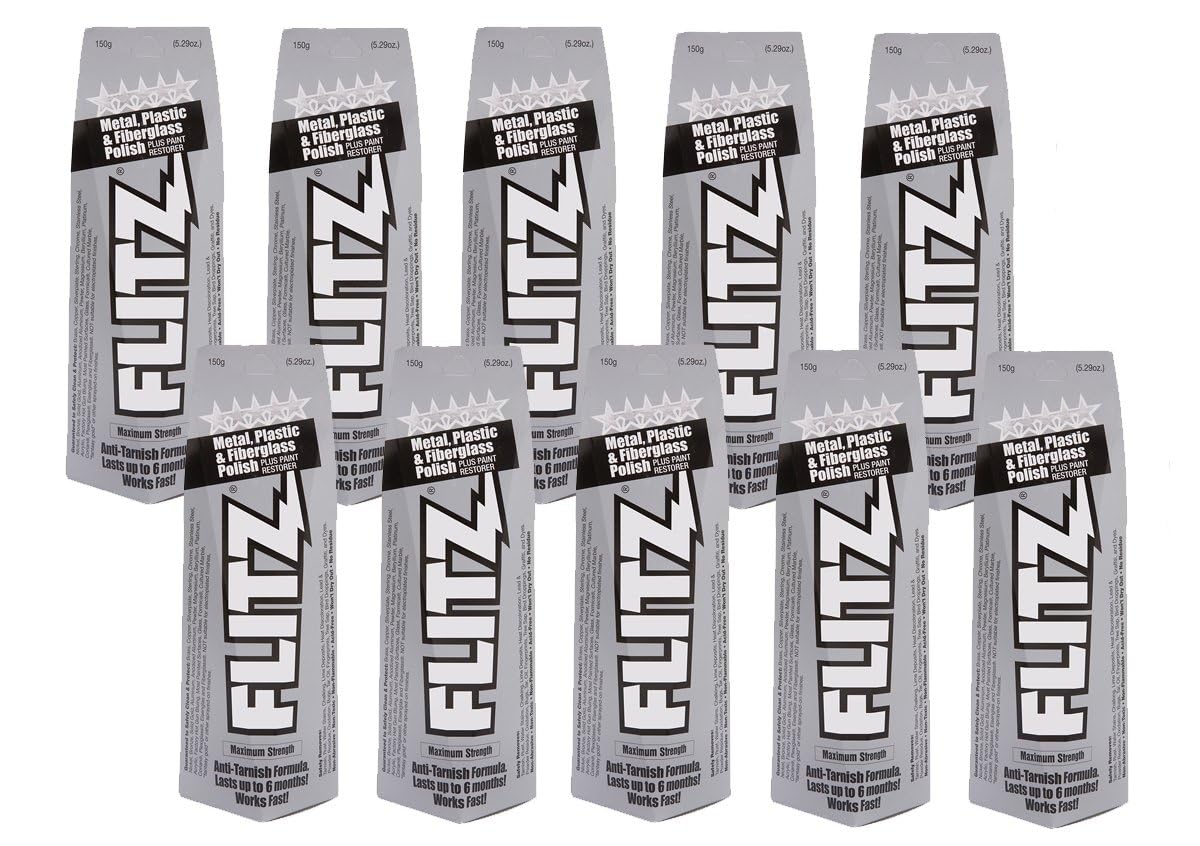 Flitz Metal Polish Paste - 5.29oz USA-Made Polish for Solid Chrome, Stainless Steel, & Aluminum - Non-Abrasive for Light Oxidation - Requires Manual Buffing - Not for Plated/Coated Surfaces (1 Pack)