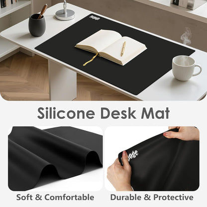 36.2" x 24" Extra Large Silicone Mat for Epoxy Resin, Nonstick Silicon Mats for Crafts Jewelry Casting, Non-Slip Kitchen Table Placemats for Countertop Protector Heat Resistant , Black