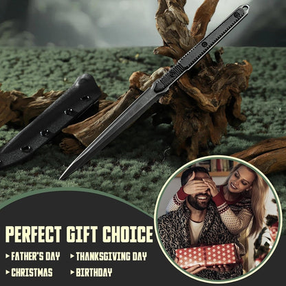 9.4in Fixed Blade Knife with Kydex Sheath | Full Tang 440C Stainless Steel Knife, Outdoor Camping Survival Knife for Men