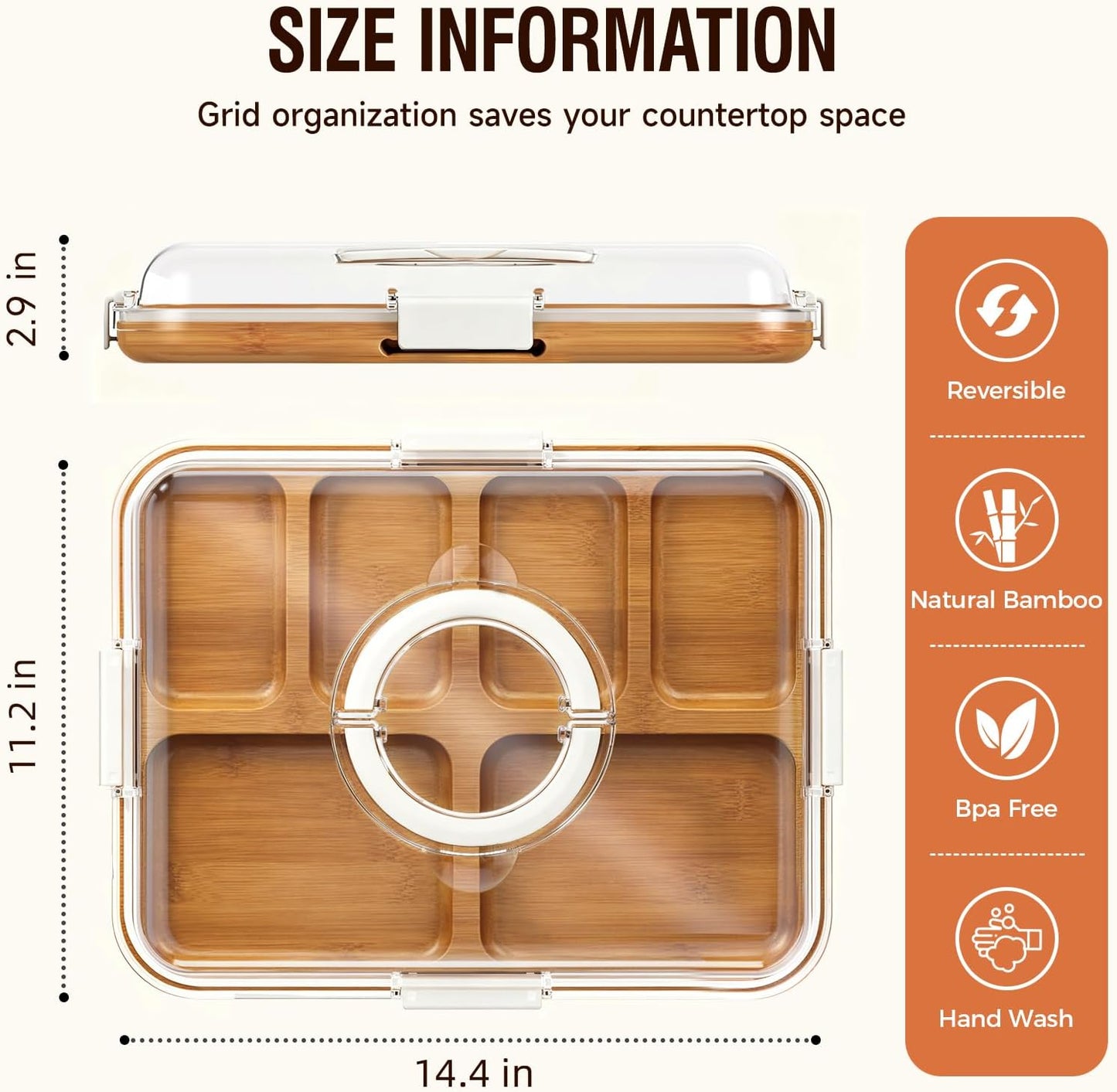 Charcuterie Board with Lid, Carbonized Bamboo, Knives Set and Bowls | Portable Double-Sided Locking Design, Cheese, veggie & Snack Serving Tray, Great for Picnics & Housewarming Gifts