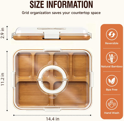 Charcuterie Board with Lid, Carbonized Bamboo, Knives Set and Bowls | Portable Double-Sided Locking Design, Cheese, veggie & Snack Serving Tray, Great for Picnics & Housewarming Gifts