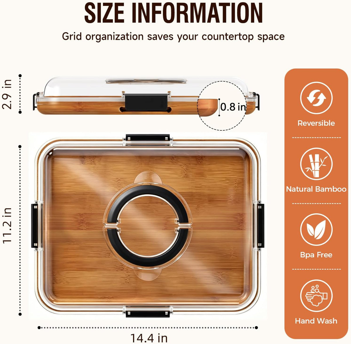 Charcuterie Board with Lid, Carbonized Bamboo, Knives Set and Bowls | Portable Double-Sided Locking Design, Cheese, veggie & Snack Serving Tray, Great for Picnics & Housewarming Gifts