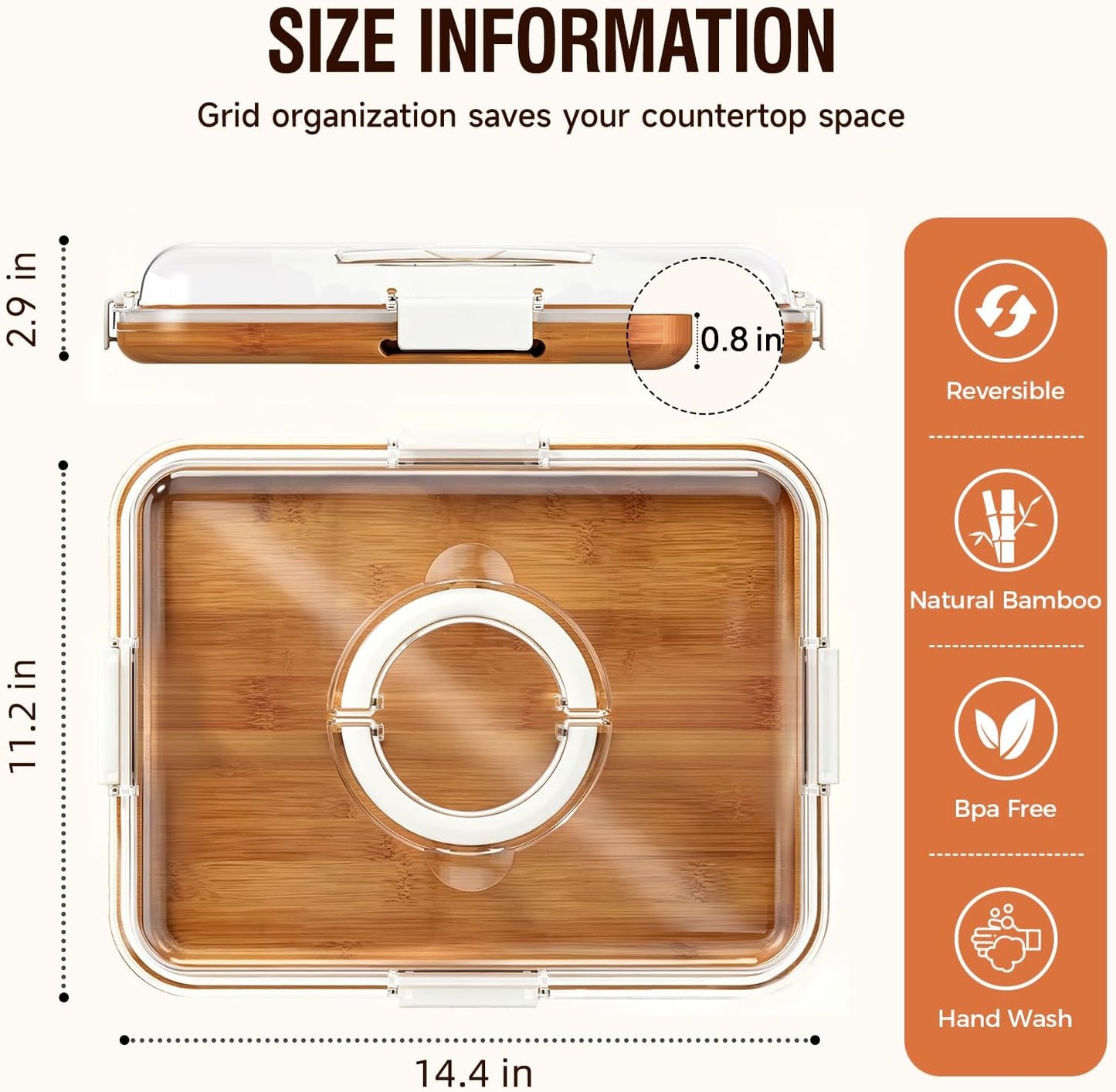Charcuterie Board with Lid, Carbonized Bamboo, Knives Set and Bowls | Portable Double-Sided Locking Design, Cheese, veggie & Snack Serving Tray, Great for Picnics & Housewarming Gifts