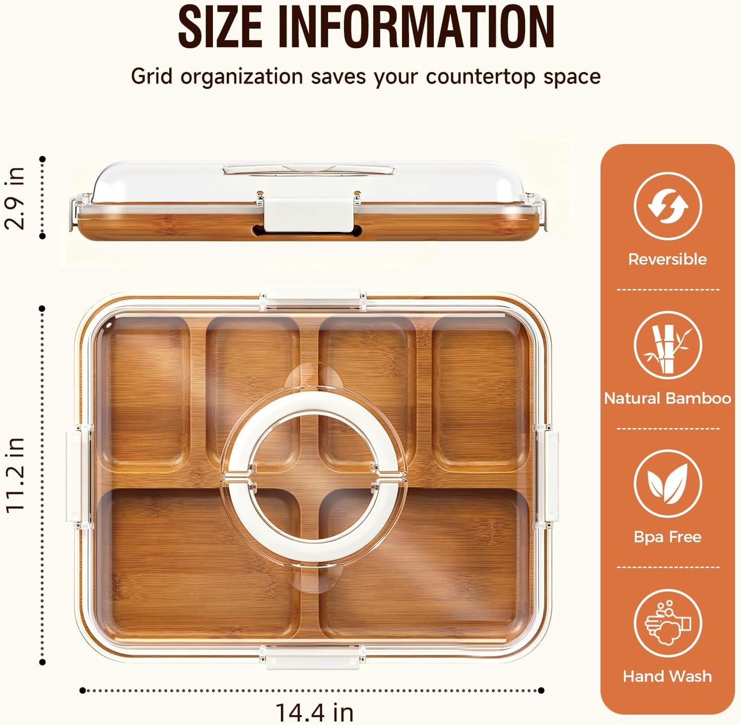 Charcuterie Board with Lid, Carbonized Bamboo, Knives Set and Bowls | Portable Double-Sided Locking Design, Cheese, veggie & Snack Serving Tray, Great for Picnics & Housewarming Gifts