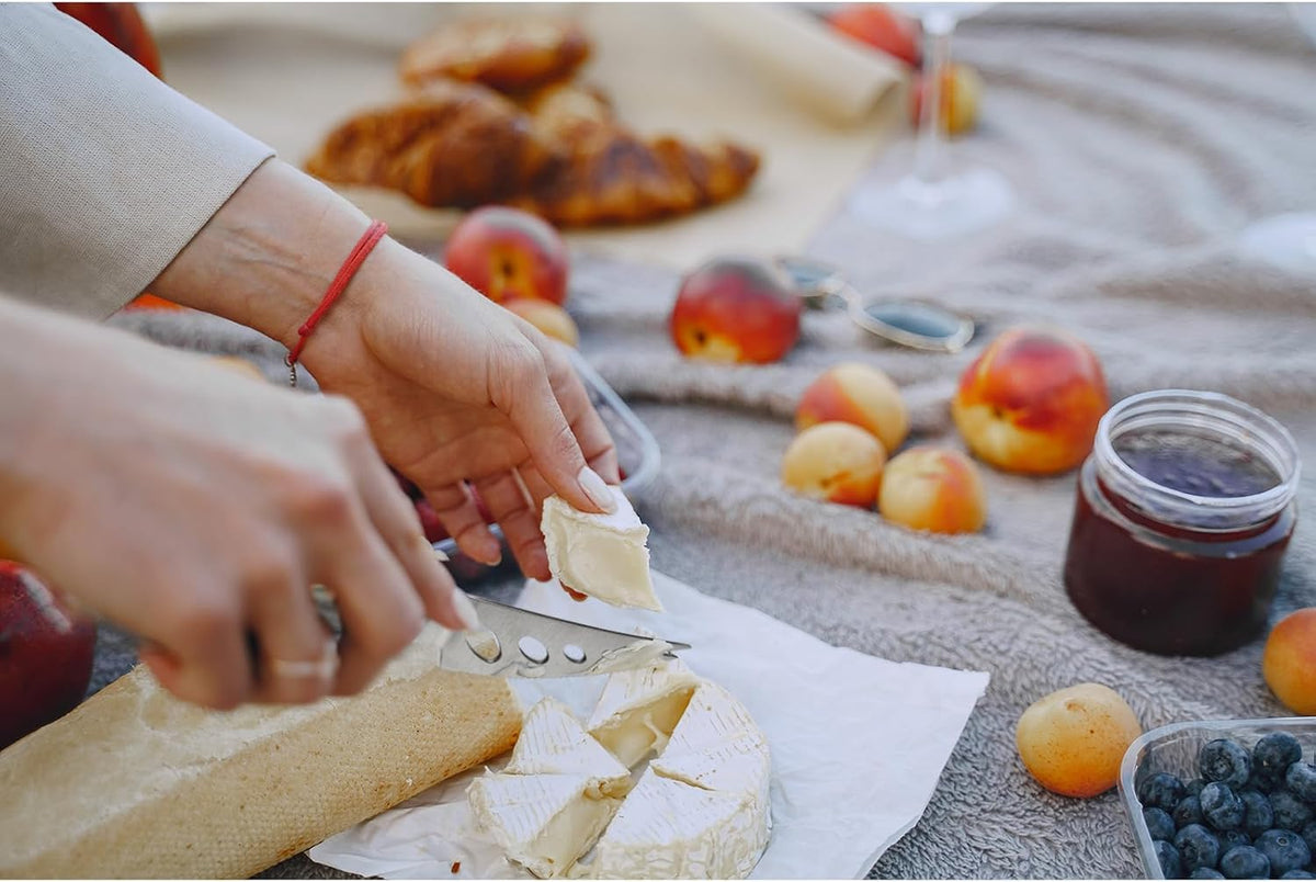 6-Piece Cheese Knife Set, Premium Stainless Steel Cheese Knives for Charcuterie Board for Cutting Hard Medium Soft Cheese, Mini Metal Cheese Cutter Knife Butter Knife with Storage Bag Gift Set