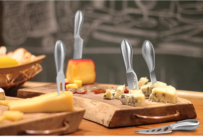6-Piece Cheese Knife Set, Premium Stainless Steel Cheese Knives for Charcuterie Board for Cutting Hard Medium Soft Cheese, Mini Metal Cheese Cutter Knife Butter Knife with Storage Bag Gift Set