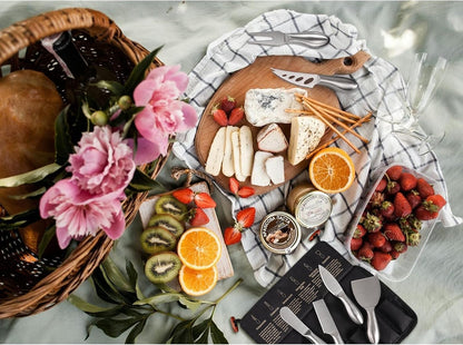 6-Piece Cheese Knife Set, Premium Stainless Steel Cheese Knives for Charcuterie Board for Cutting Hard Medium Soft Cheese, Mini Metal Cheese Cutter Knife Butter Knife with Storage Bag Gift Set