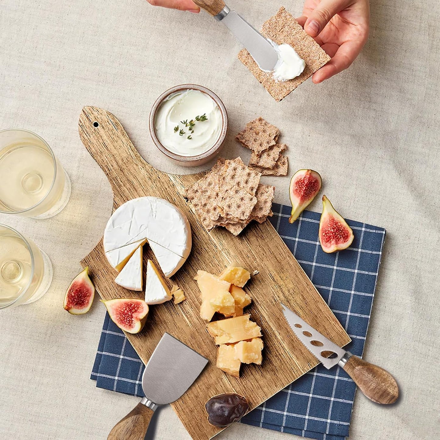 6-Piece Cheese Knife Set, Premium Stainless Steel Cheese Knives for Charcuterie Board for Cutting Hard Medium Soft Cheese, Mini Metal Cheese Cutter Knife Butter Knife with Storage Bag Gift Set