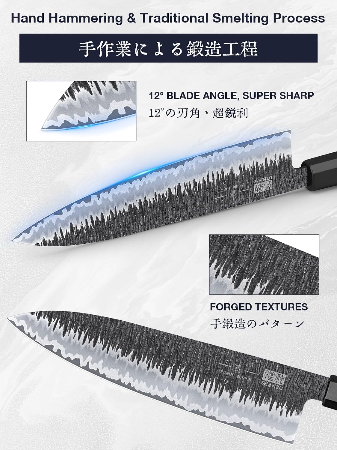 8 Inch Japanese Chef Knife, Hand Forged Gyuto Knife 9 Layers High Carbon 10CR15MOV Steel Kitchen Knife Ultra Sharp & Durable Professional Japanese Sashimi Knife with Ergonomic Rosewood Handle