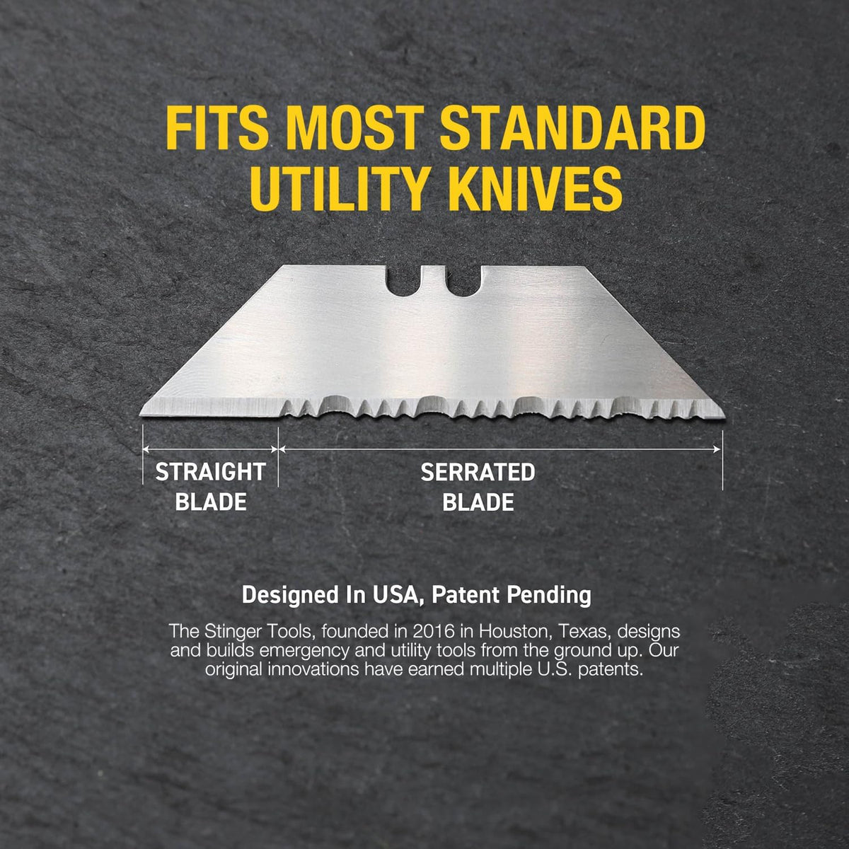 Special Edition Damascus Pattern Partially Serrated Utility Blades, SK5 Steel Box Cutter Blades, Standard Size Fits Most Utility Knives, 10-Pack with Plastic Case