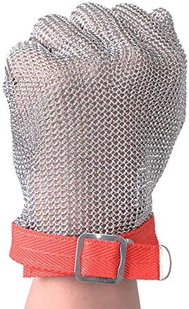 Cut Resistant Gloves Stainless Steel 304L Wire Mesh for Cutting Slicing Chopping Meat Processing GL08 S(One piece)