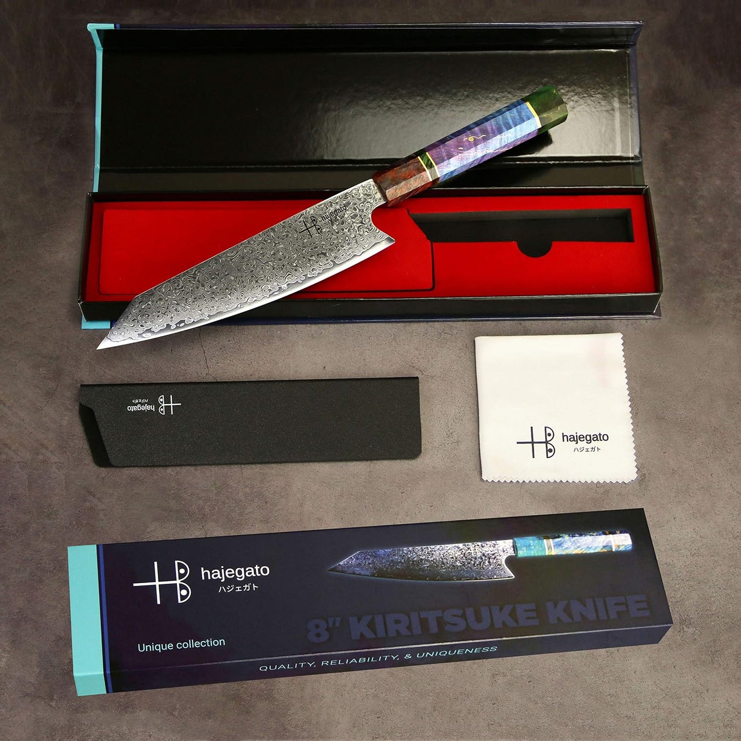 Damascus Chef Knife Kiritsuke Unique One Of Kind Handle Professional 8 Inch Japanese Chefs Kitchen Knife Vg10 67 Layers Damascus Steel Knive with Sheath