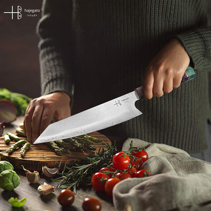 Damascus Chef Knife Kiritsuke Unique One Of Kind Handle Professional 8 Inch Japanese Chefs Kitchen Knife Vg10 67 Layers Damascus Steel Knive with Sheath