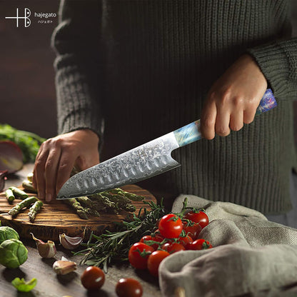 Damascus Chef Knife Kiritsuke Unique One Of Kind Handle Professional 8 Inch Japanese Chefs Kitchen Knife Vg10 67 Layers Damascus Steel Knive with Sheath