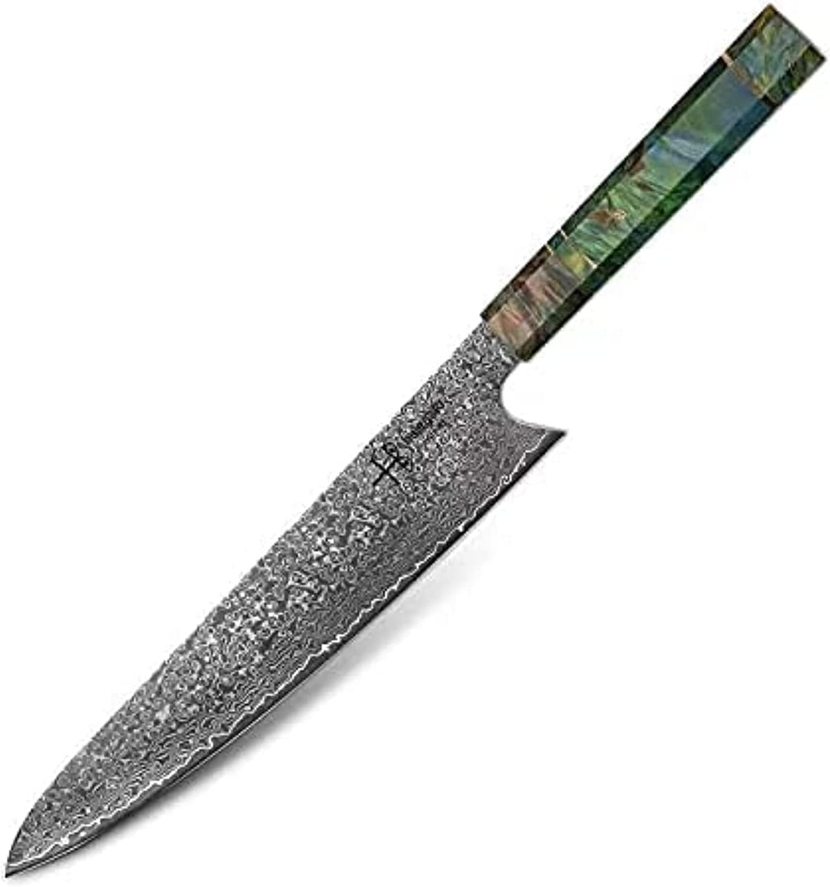 Damascus Chef Knife Kiritsuke Unique One Of Kind Handle Professional 8 Inch Japanese Chefs Kitchen Knife Vg10 67 Layers Damascus Steel Knive with Sheath