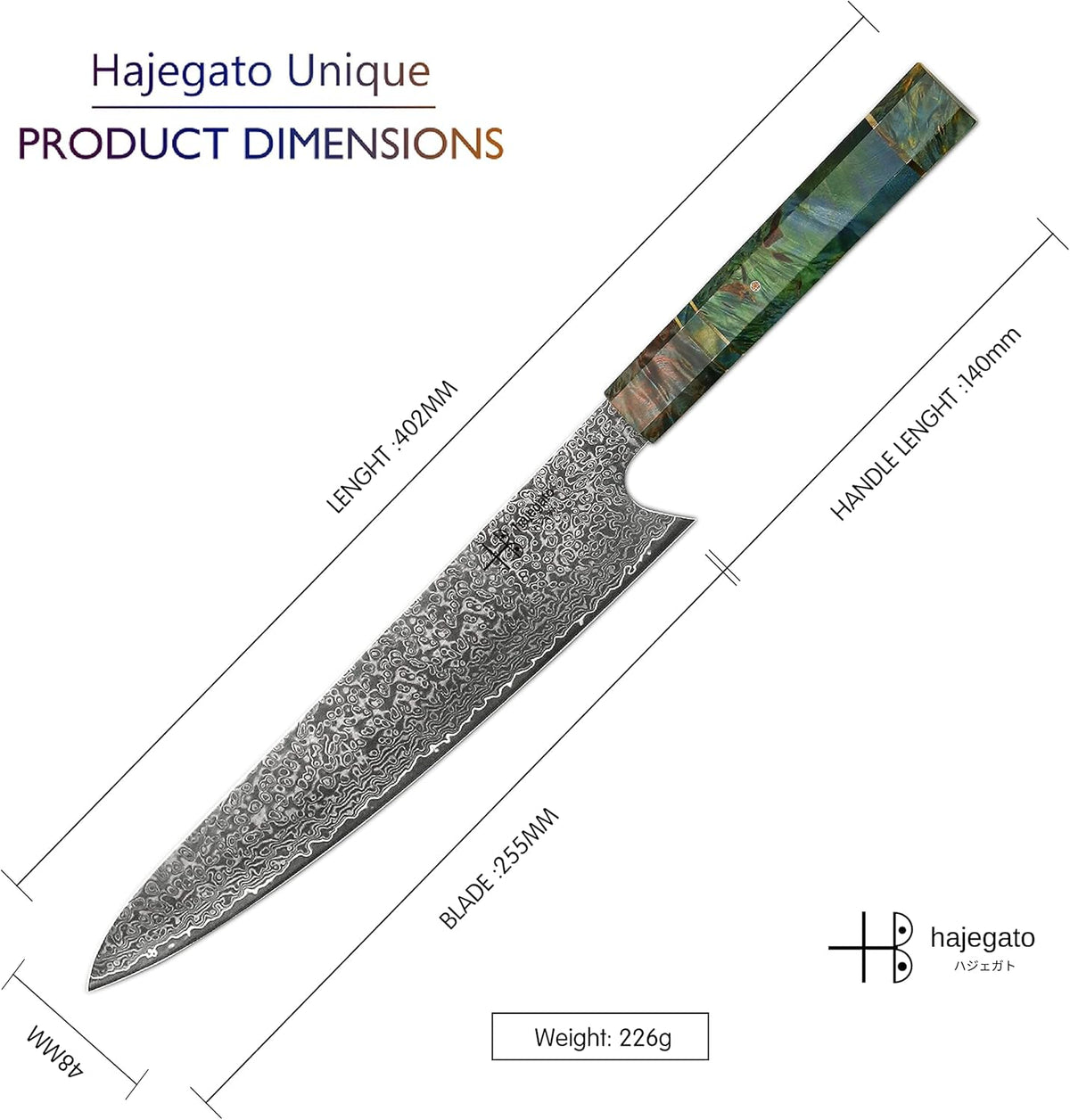 Damascus Chef Knife Kiritsuke Unique One Of Kind Handle Professional 8 Inch Japanese Chefs Kitchen Knife Vg10 67 Layers Damascus Steel Knive with Sheath