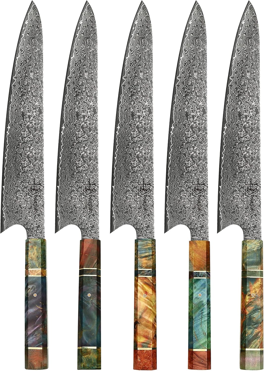 Damascus Chef Knife Kiritsuke Unique One Of Kind Handle Professional 8 Inch Japanese Chefs Kitchen Knife Vg10 67 Layers Damascus Steel Knive with Sheath