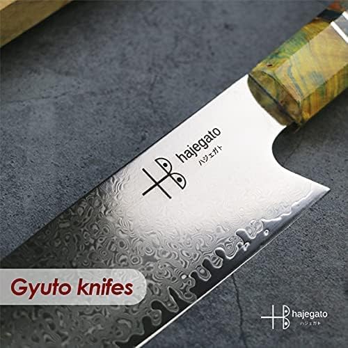 Damascus Chef Knife Kiritsuke Unique One Of Kind Handle Professional 8 Inch Japanese Chefs Kitchen Knife Vg10 67 Layers Damascus Steel Knive with Sheath