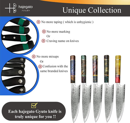 Damascus Chef Knife Kiritsuke Unique One Of Kind Handle Professional 8 Inch Japanese Chefs Kitchen Knife Vg10 67 Layers Damascus Steel Knive with Sheath