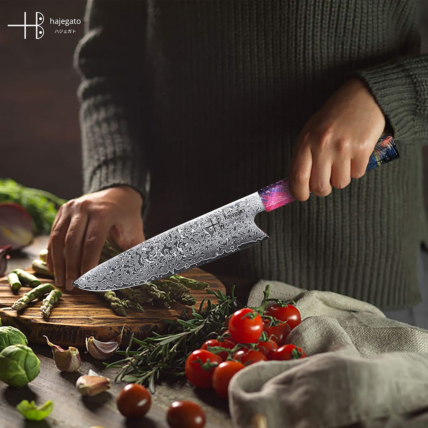Damascus Chef Knife Kiritsuke Unique One Of Kind Handle Professional 8 Inch Japanese Chefs Kitchen Knife Vg10 67 Layers Damascus Steel Knive with Sheath