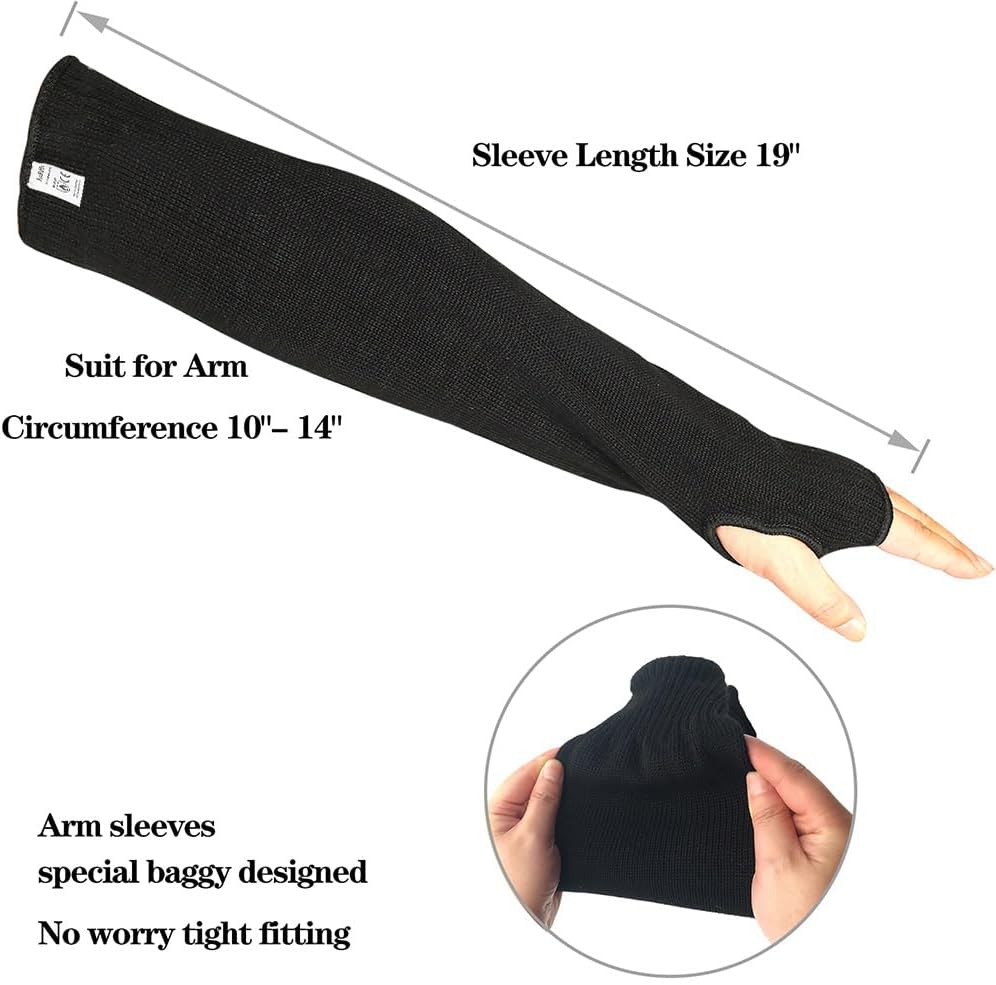 Kevlar Heat Resistant Sleeves, 19 Inch Long with Thumb Hole | Safety Anti-heat Arm Guards, For Kitchen, Gardening, Mechanic, Polish and Car Fixing Work